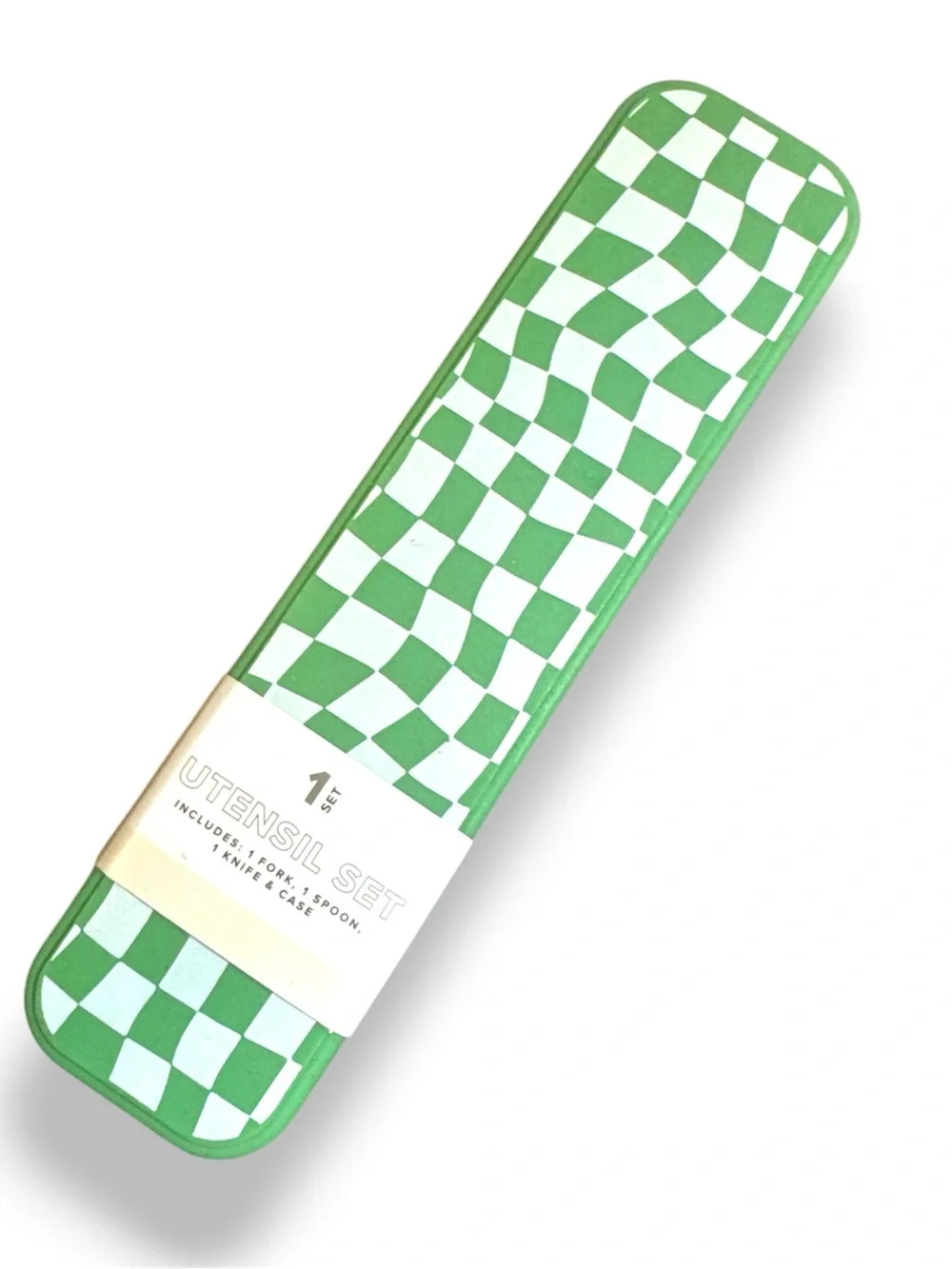 Travel Pack Utensil Set - Green Reusable with Case